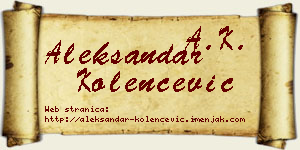 Aleksandar Kolenčević vizit kartica